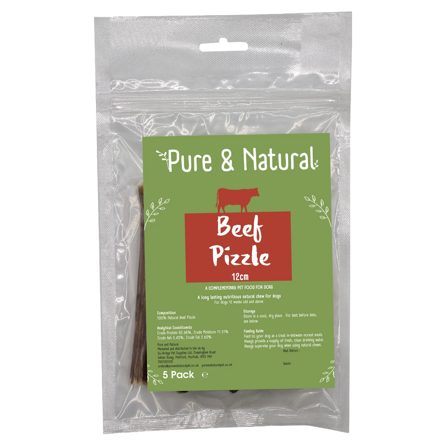 Pure & Natural 12cm Bulls Pizzle 10pk