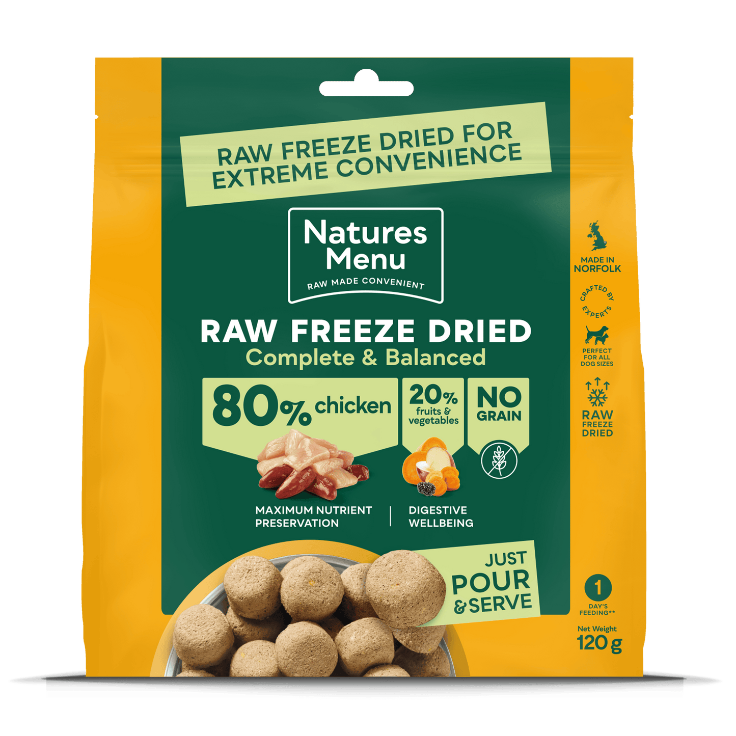 Natures Menu Raw Freeze Dried 80/20 Chicken 120g