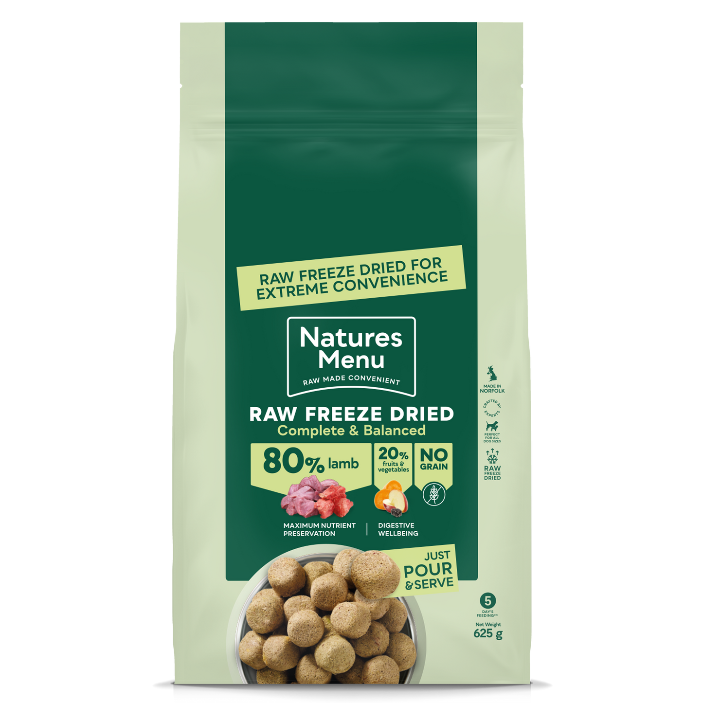 Natures Menu Freeze Dried Complete Lamb 625g