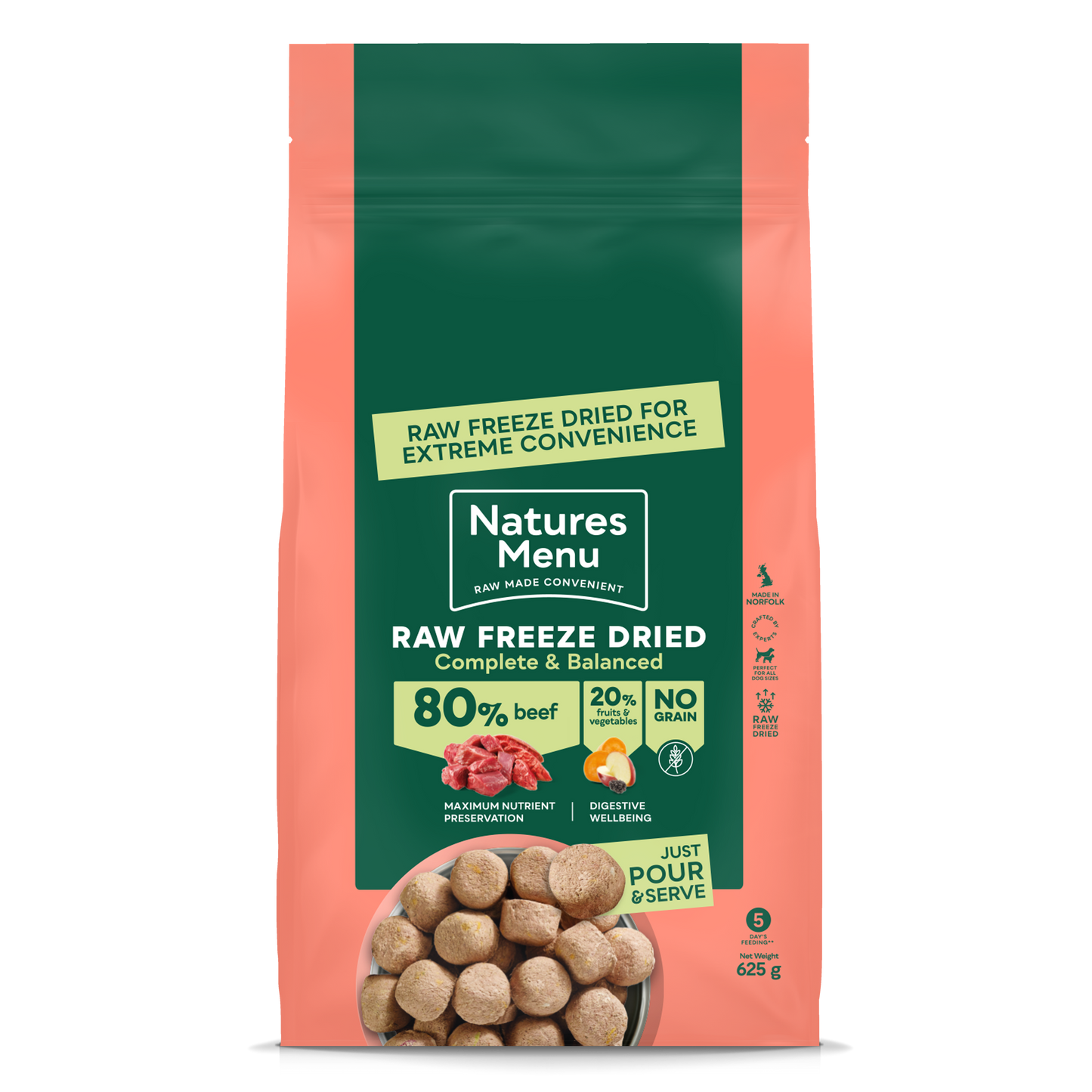Natures Menu Freeze Dried Complete Beef 625g