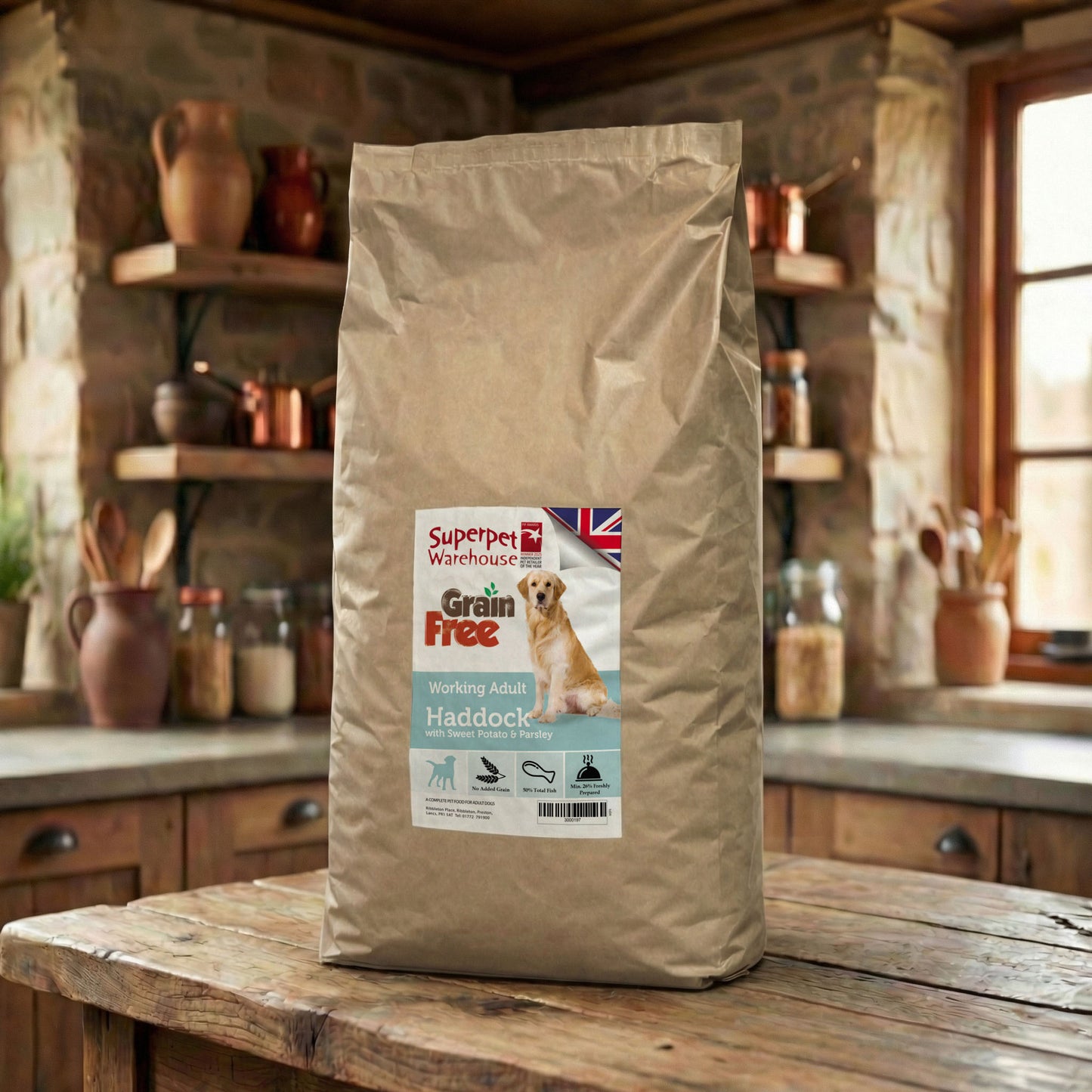 Superpet Grain Free Adult Haddock Working Dog 15kg