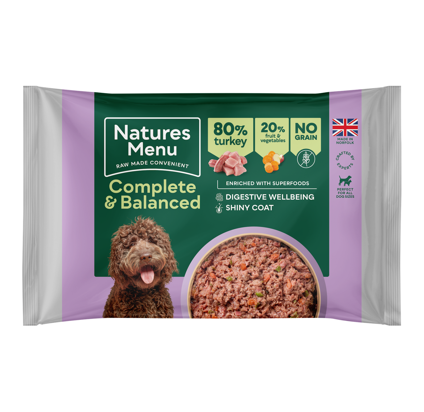 Natures Menu Turkey 80/20 Block 500G