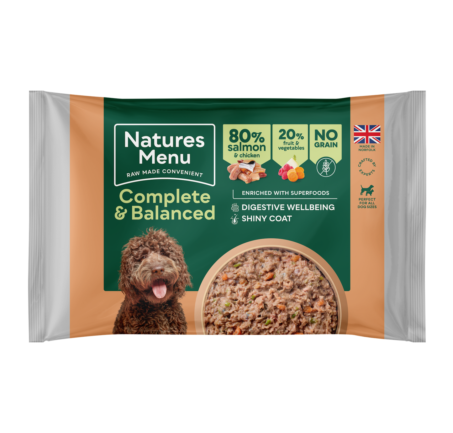 Natures Menu Salmon And Chicken 80/20 Block 500G