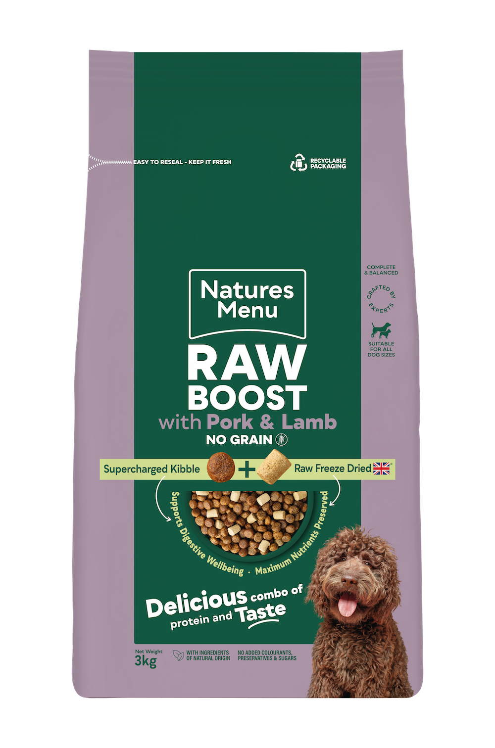 Natures Menu Raw Boost Pork And Lamb 3Kg