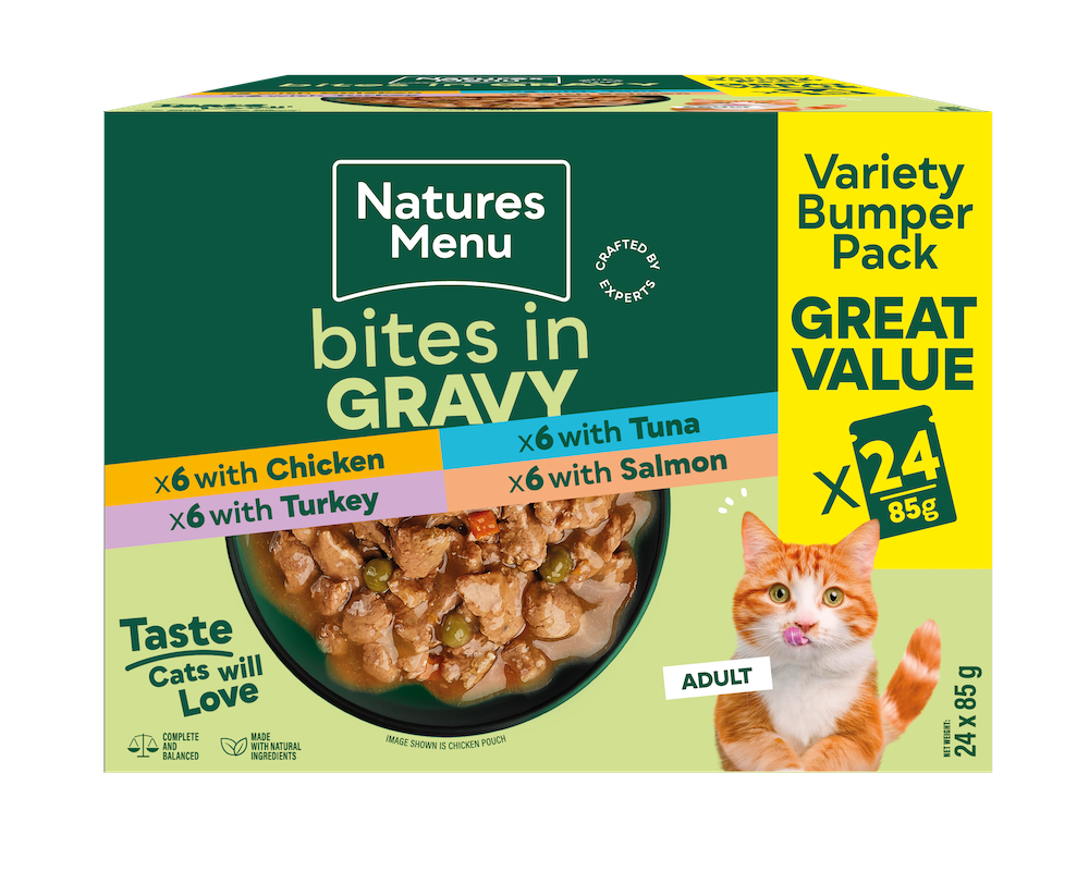 Natures Menu Cat Bites In Gravy Multipack 24x85g