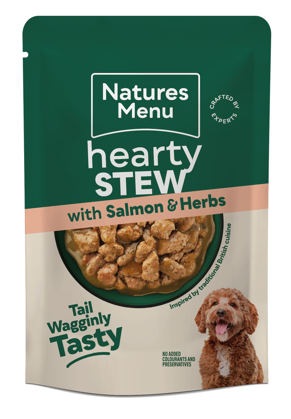 Natures Menu Hearty Stew Pouches with Salmon & Herbs 8 x 100g