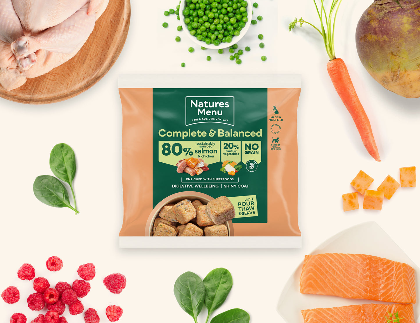 Natures Menu 80% Salmon and Chicken Nuggets 1Kg