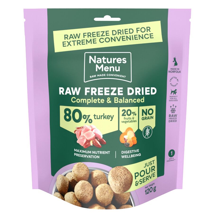 Natures Menu Raw Freeze Dried 80/20 Turkey 120g