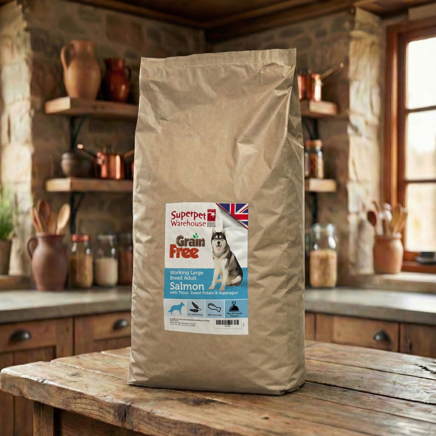 Superpet Grain Free Large Breed Adult Salmon Working Dog 15kg
