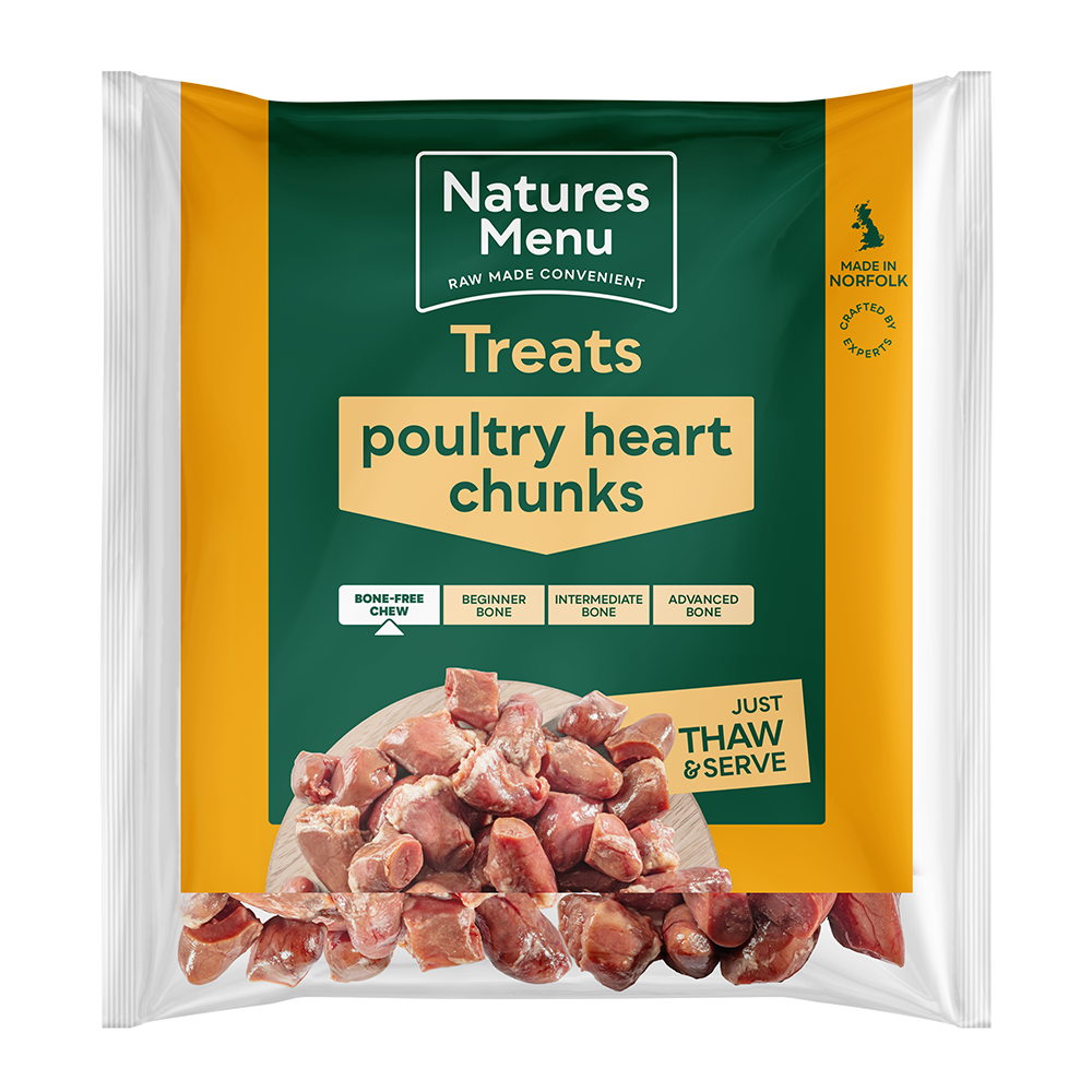 Natures Menu Raw Chunks Poultry Hearts 1kg