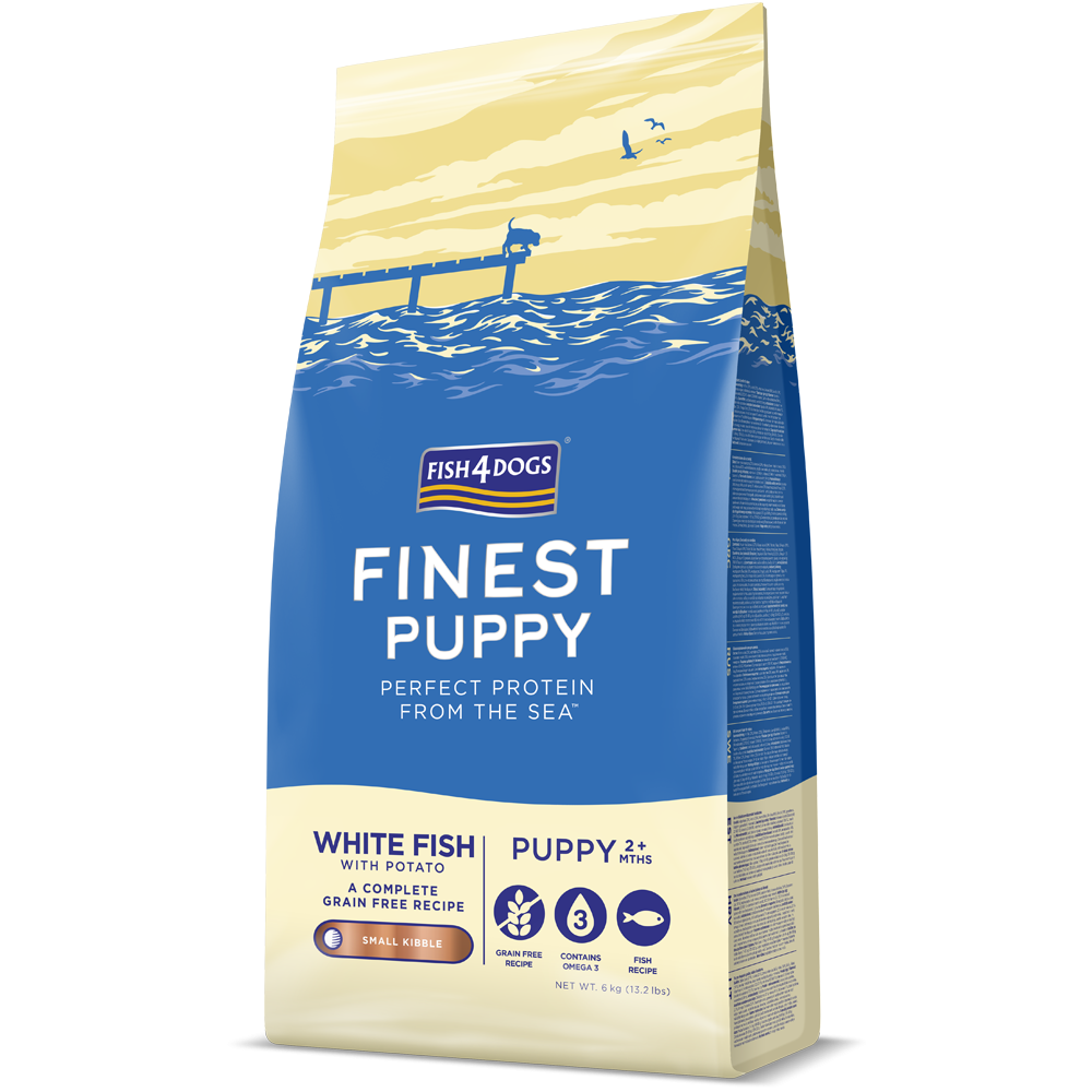 Fish4Dogs Finest White Fish and Potato Puppy Food (Small Kibble) - 6kg