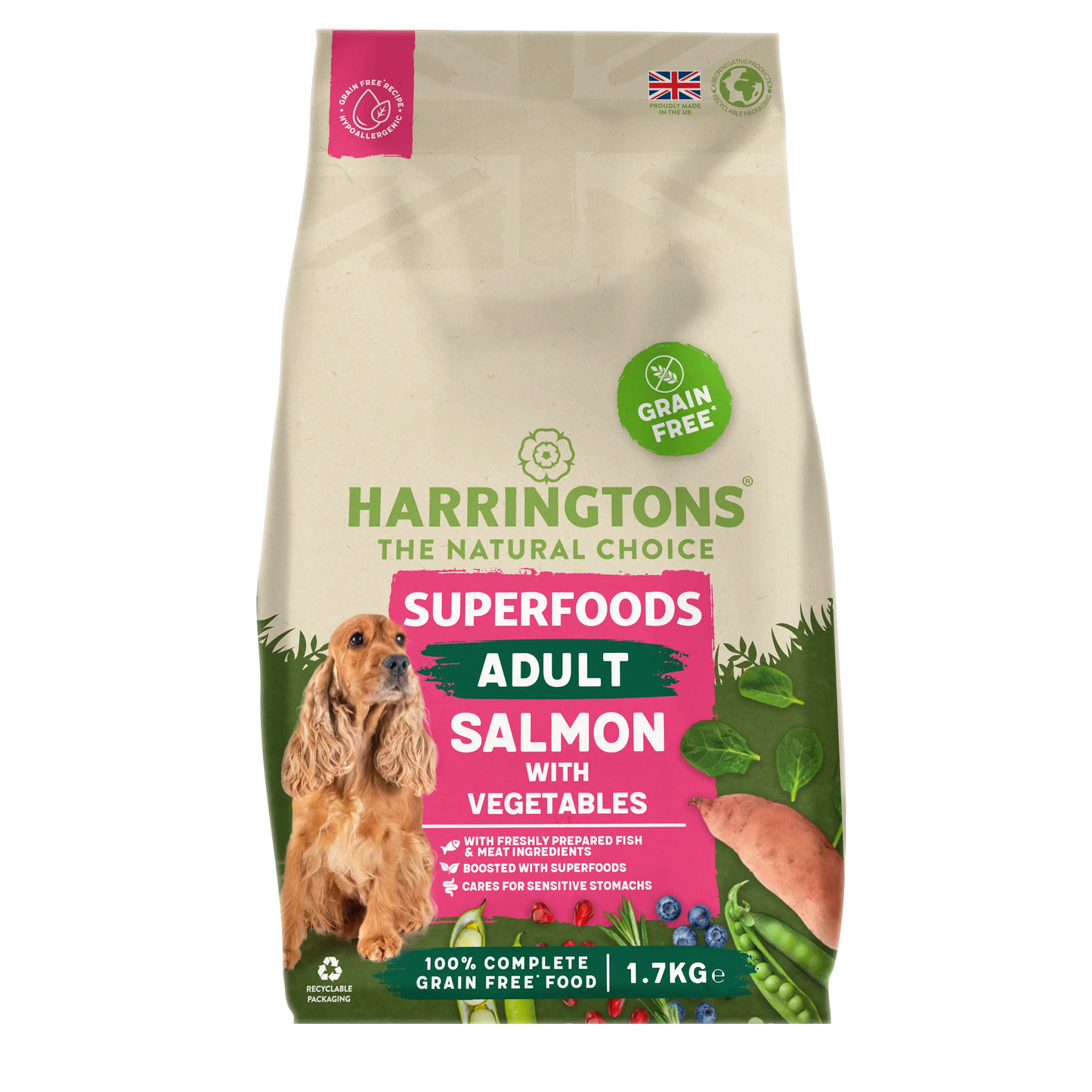 Harringtons Dog Adult Grain Free Superfoods Salmon & Potato 1.7kg product image
