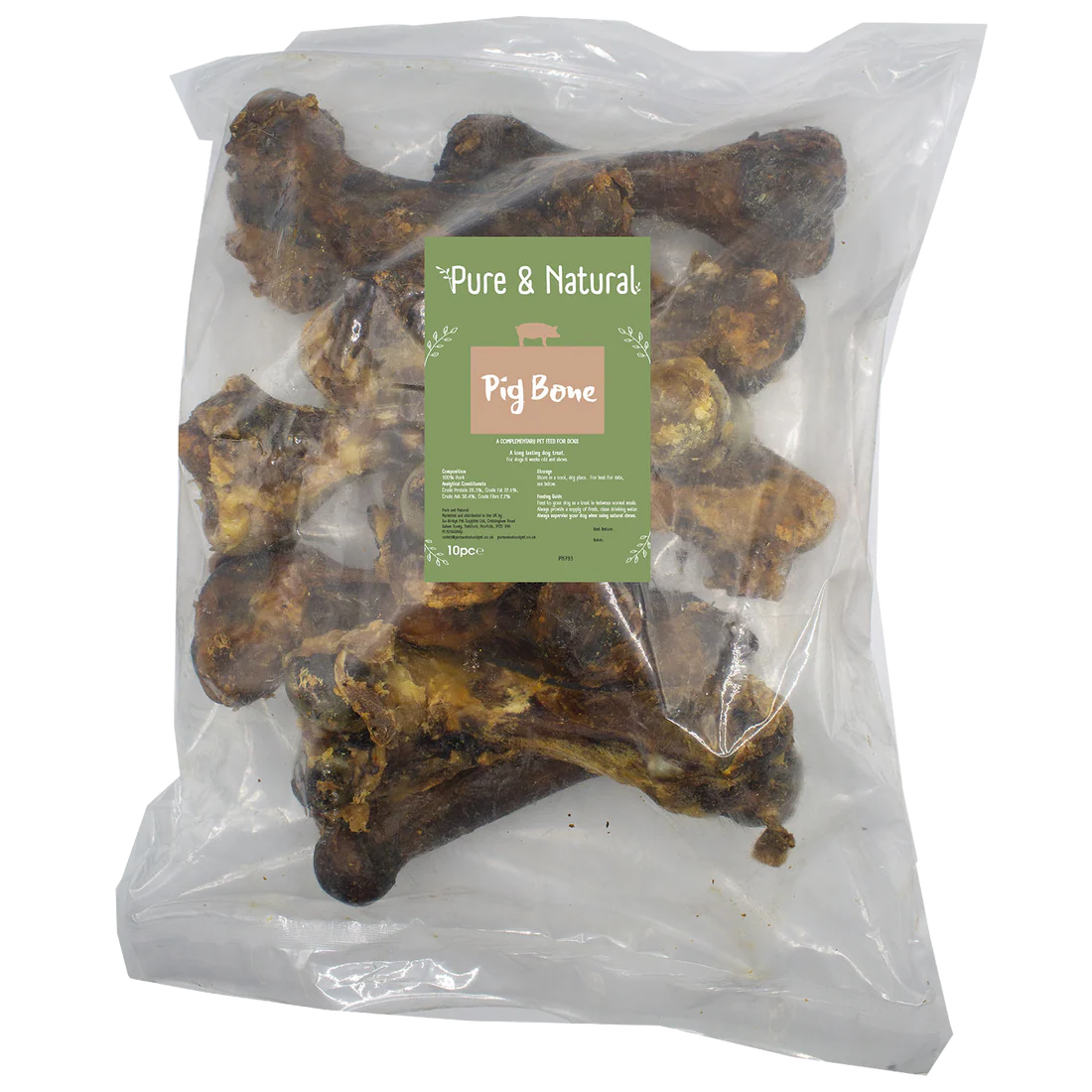 Pure & Natural Pig Bones 10 Pieces