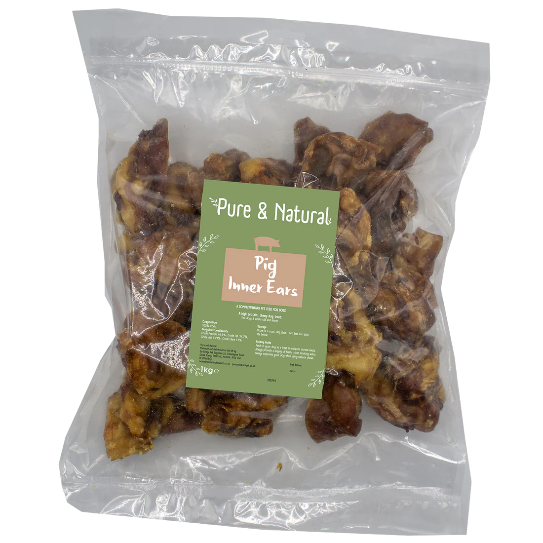 Pure & Natural Pig Inner Ears 1kg