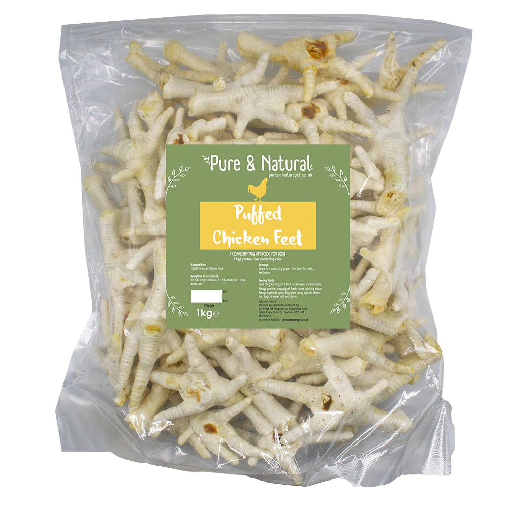 Pure & Natural Puffed Chicken Feet 1kg