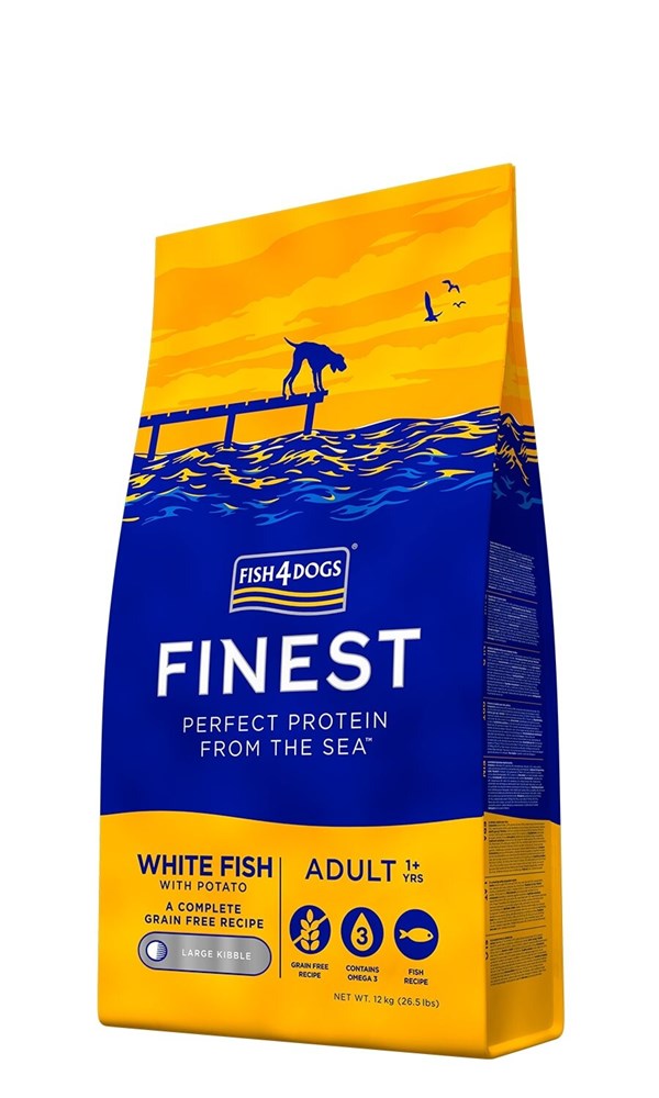 Fish4Dogs Finest Adult White Fish With Potato (Large Kibble) 12kg
