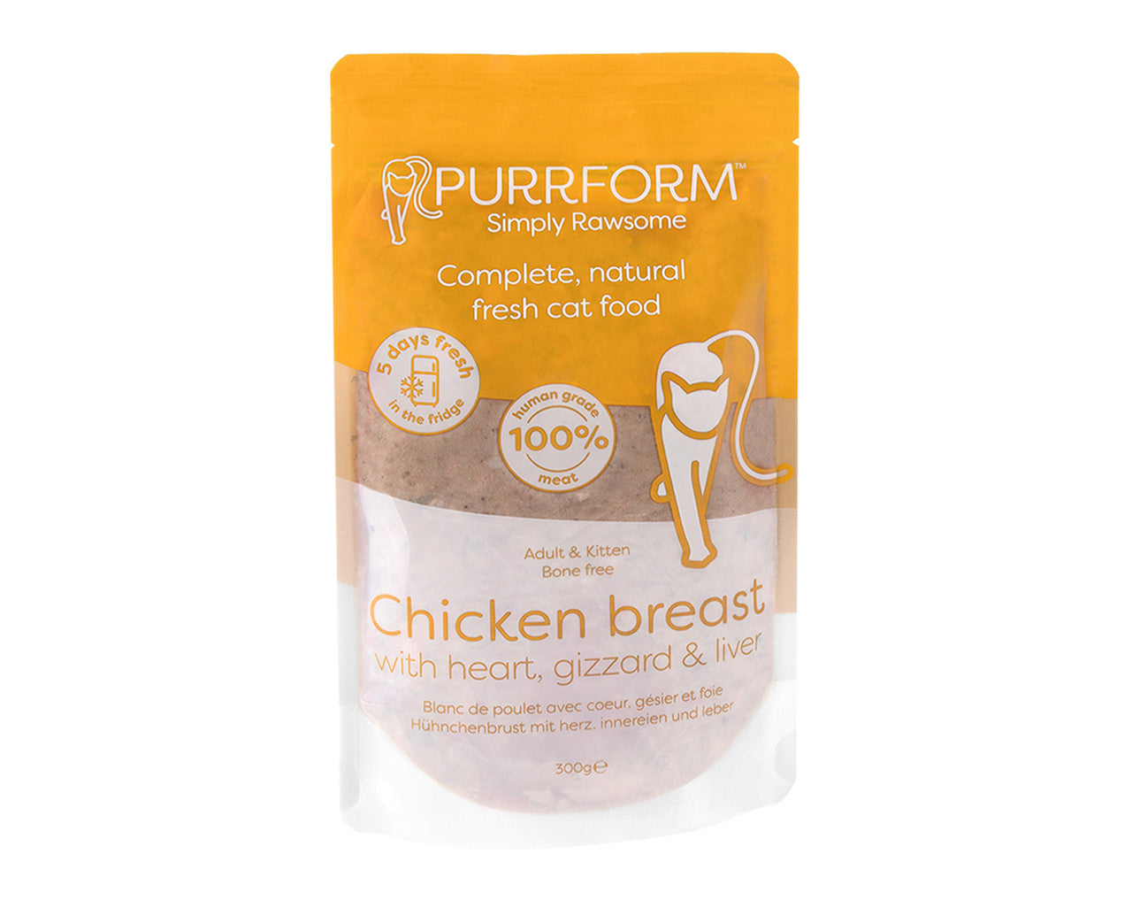 Purrform 5 Day Fresh Chicken Breast with Heart, Gizzard & Liver 300g