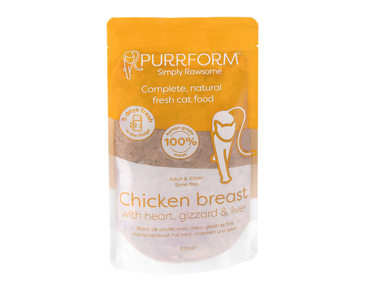 Purrform 5 Day Fresh Chicken Breast with Heart, Gizzard & Liver 300g