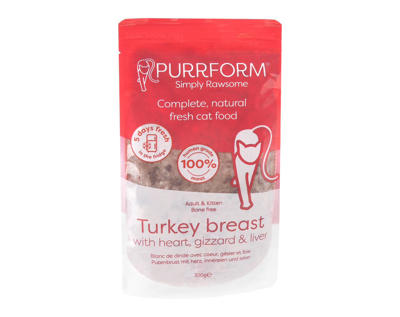 Purrform 5 Day Fresh Turkey Breast with Heart, Gizzard and Liver 300g