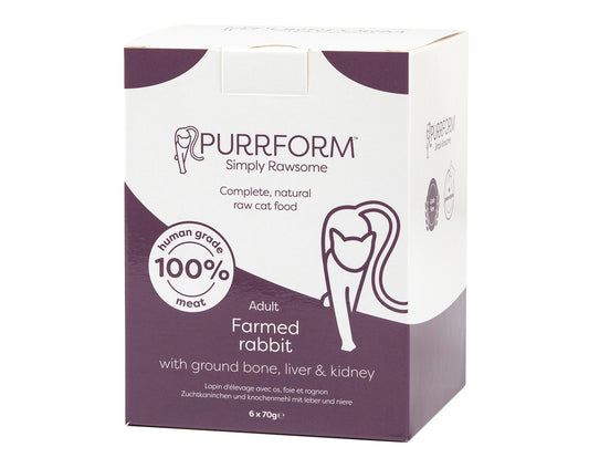 Purrform Rabbit & Ground Bone, Liver & Kidney 6X70g