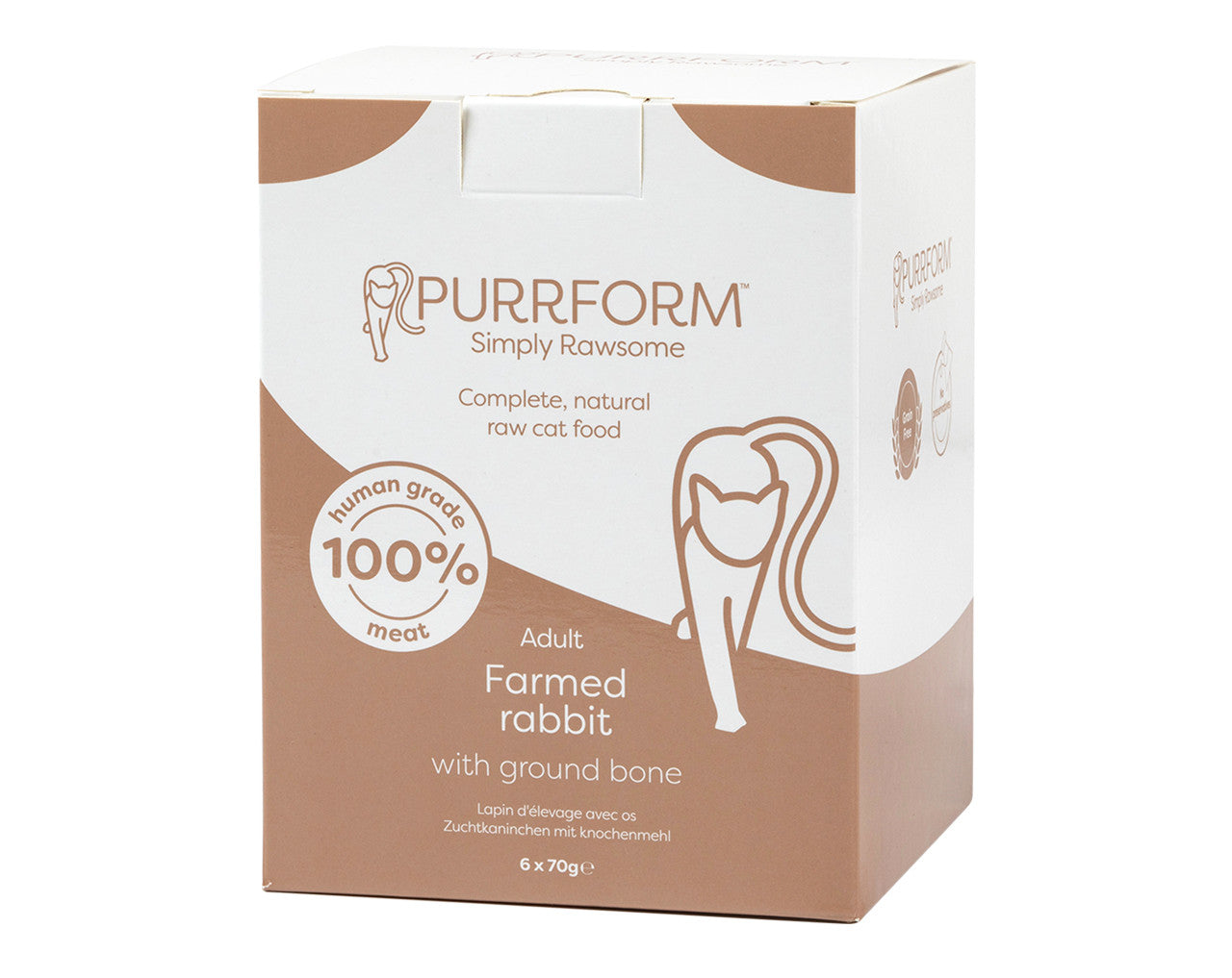 Purrform Farmed Rabbit & Ground Bone 6X70g