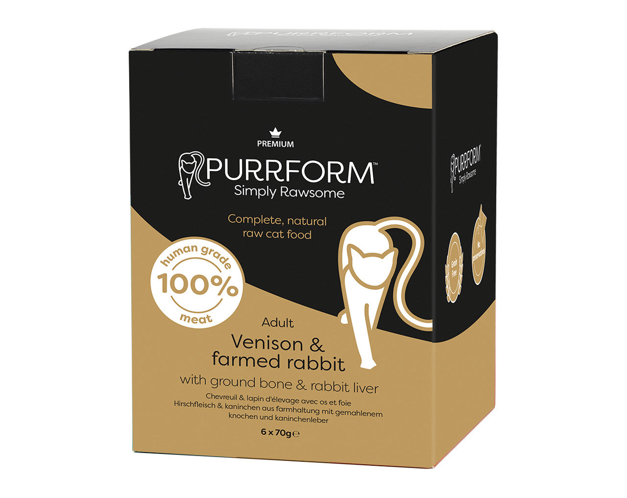 Purrform Venison & Farmed Rabbit with Ground Bone 6x70g