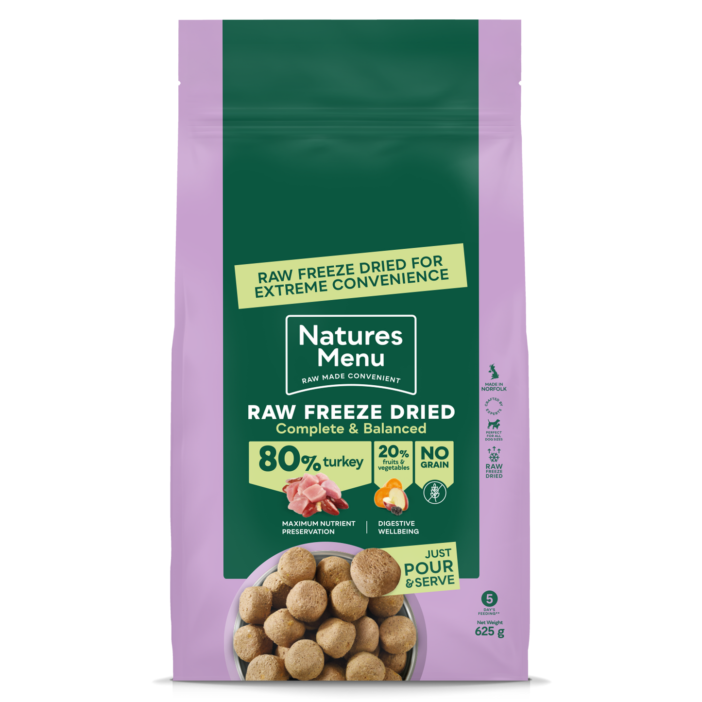 Natures Menu Freeze Dried Complete Turkey 625g