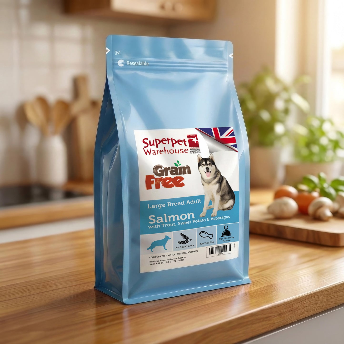 Superpet Grain Free Large Breed Adult Salmon 2kg