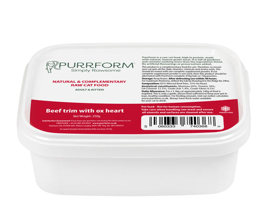 Purrform Beef Trim with Ox & Heart 250G