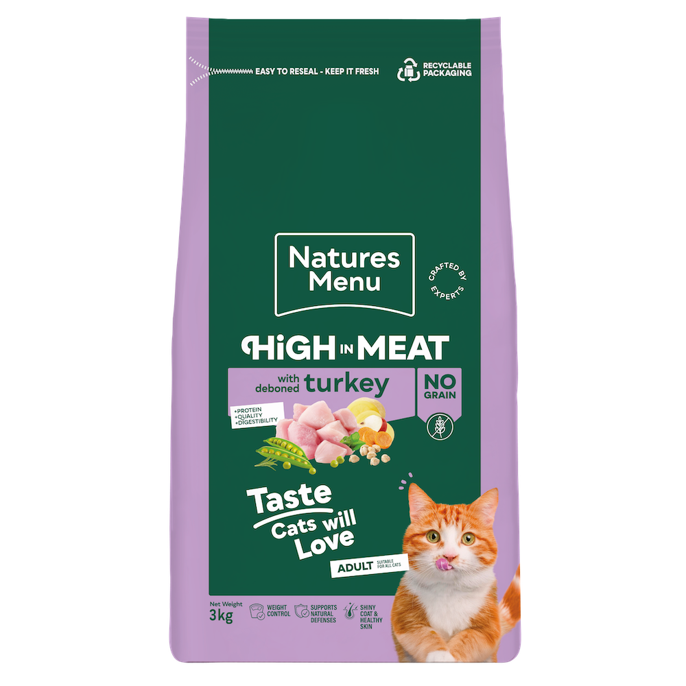 Natures Menu High In Meat Cat Turkey 3kg