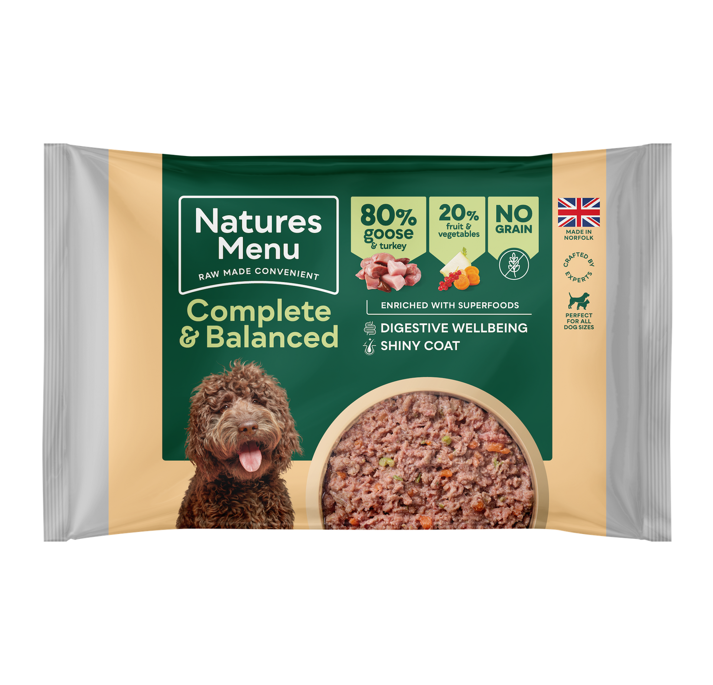 Natures Menu Goose And Turkey 80/20 Block 500G