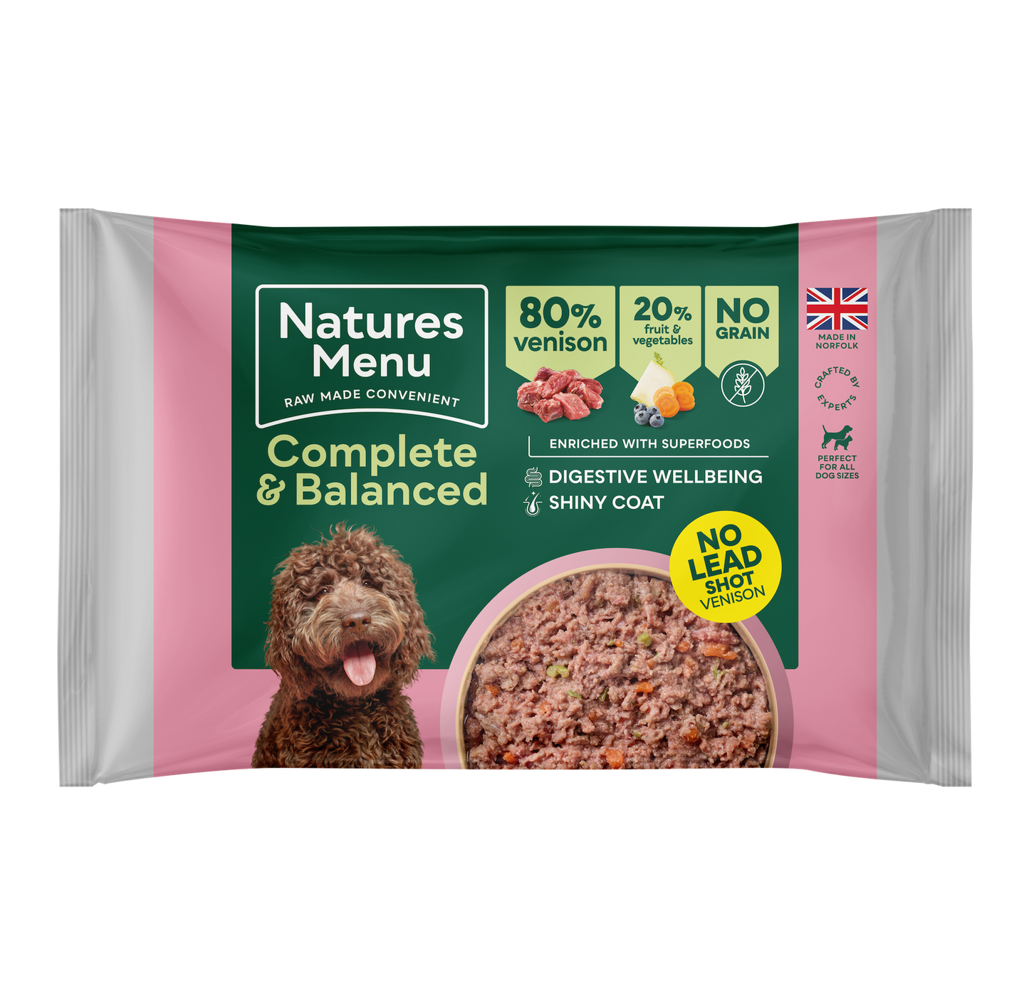Natures Menu 80/20 Wild Venison Block 500g