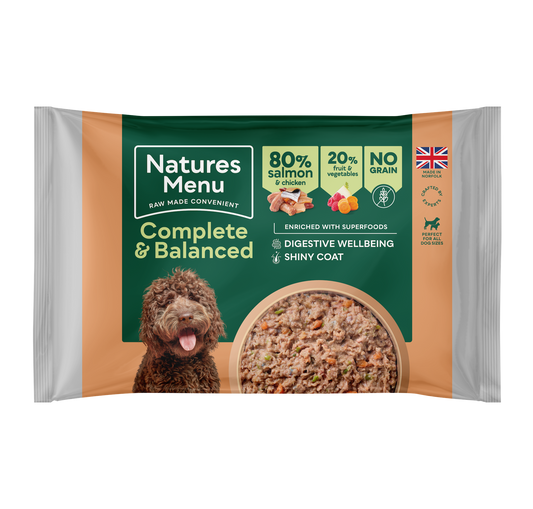 Natures Menu Salmon And Chicken 80/20 Block 500G