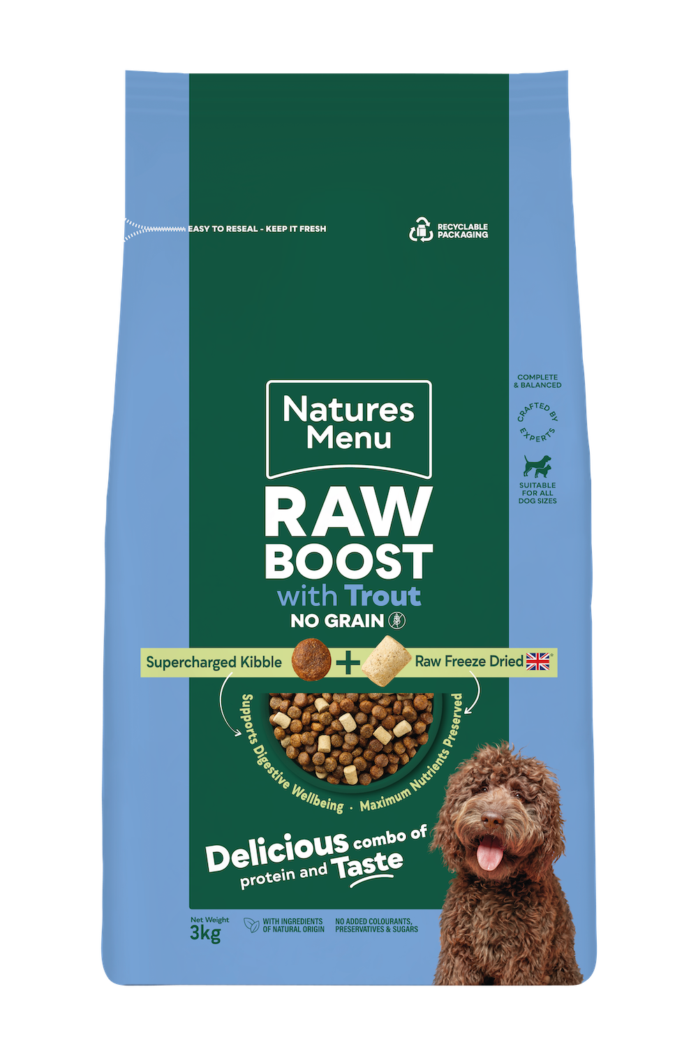 Natures Menu Raw Boost with Trout No Grain 3KG