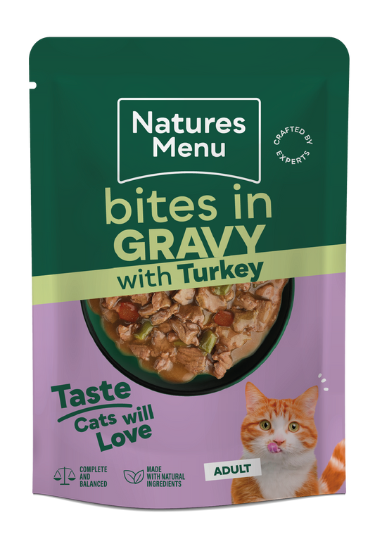 Natures Menu Cat Bites Turkey In Gravy 85g
