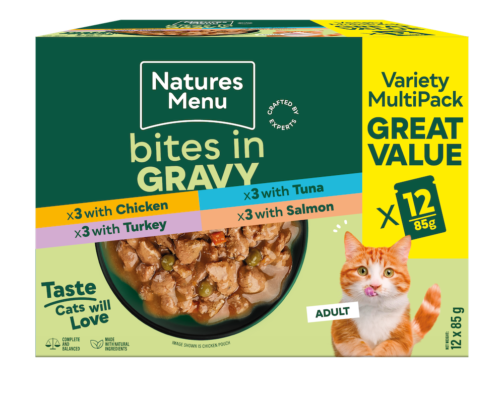 Natures Menu Cat Bites In Gravy Multipack 12x85g