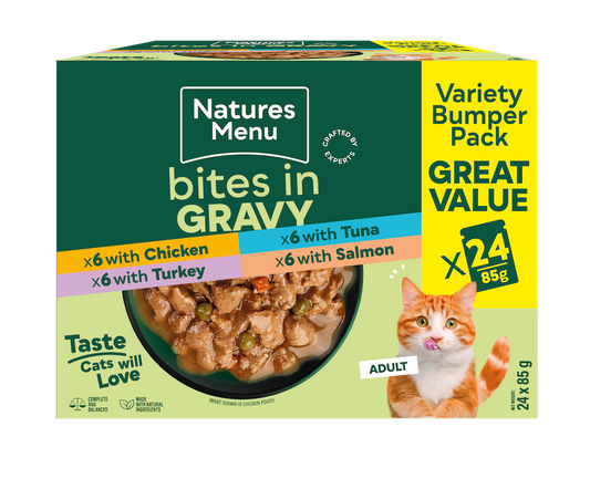 Natures Menu Cat Bites In Gravy Multipack 24x85g