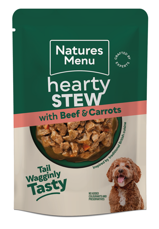 Natures Menu Hearty Stew Pouches with Beef & Carrots 8 x 100g