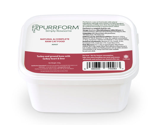Purrform Adult Turkey And Ground Bone 450G