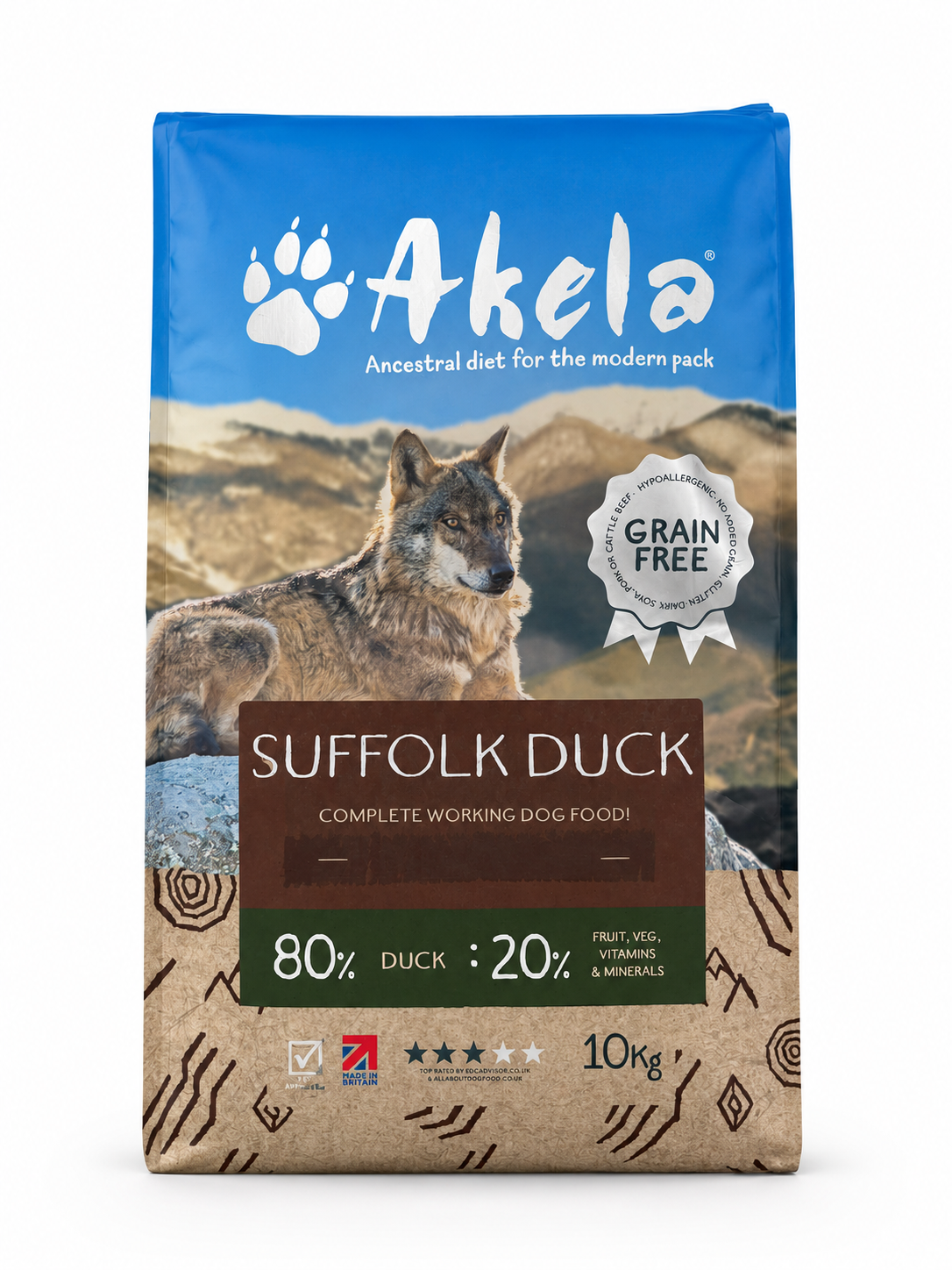 Akela Suffolk Duck Medium Paws 10kg product image
