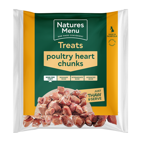 Natures Menu Raw Chunks Poultry Hearts 1kg