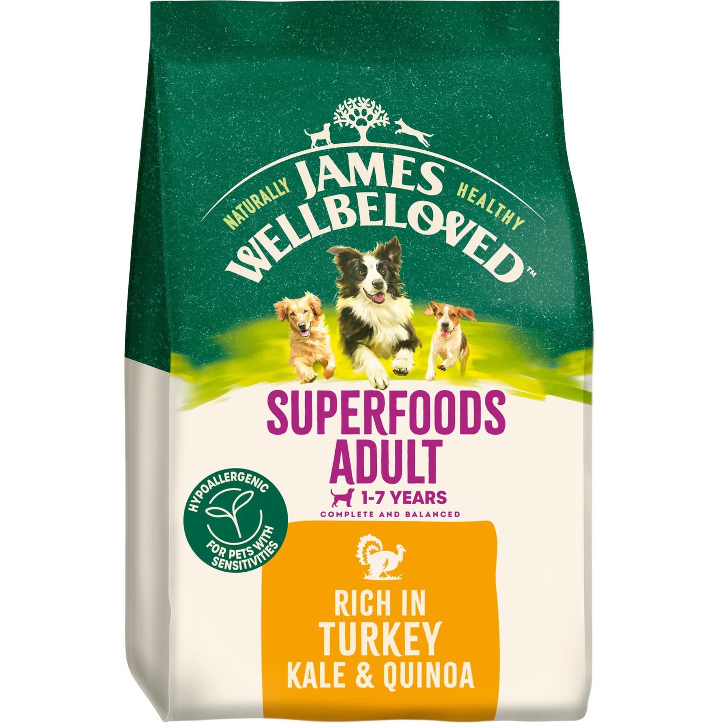 James Wellbeloved Dog Adult Superfood Turkey 1.5kg
