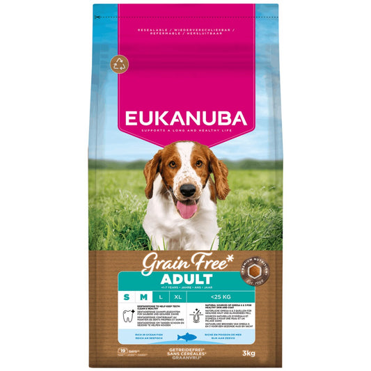 Eukanuba Grain Free Adult Small/Medium Ocean Fish 3kg product image