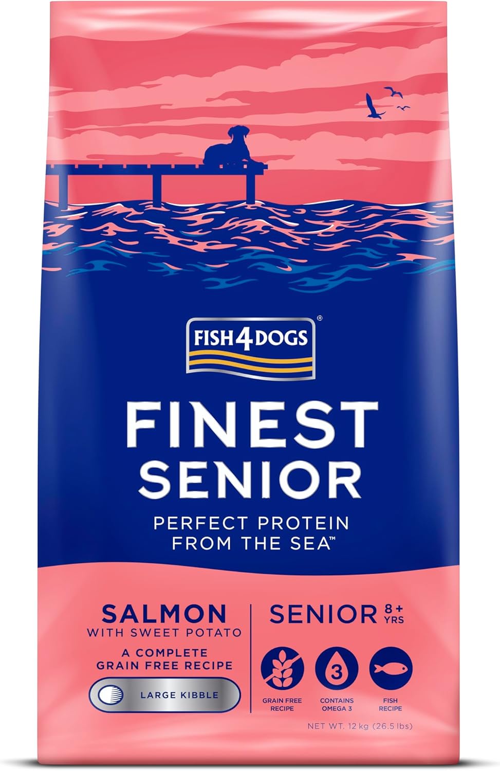 Fish4Dogs Finest Senior Salmon With Sweet Potato (Large Kibble) 12kg product image