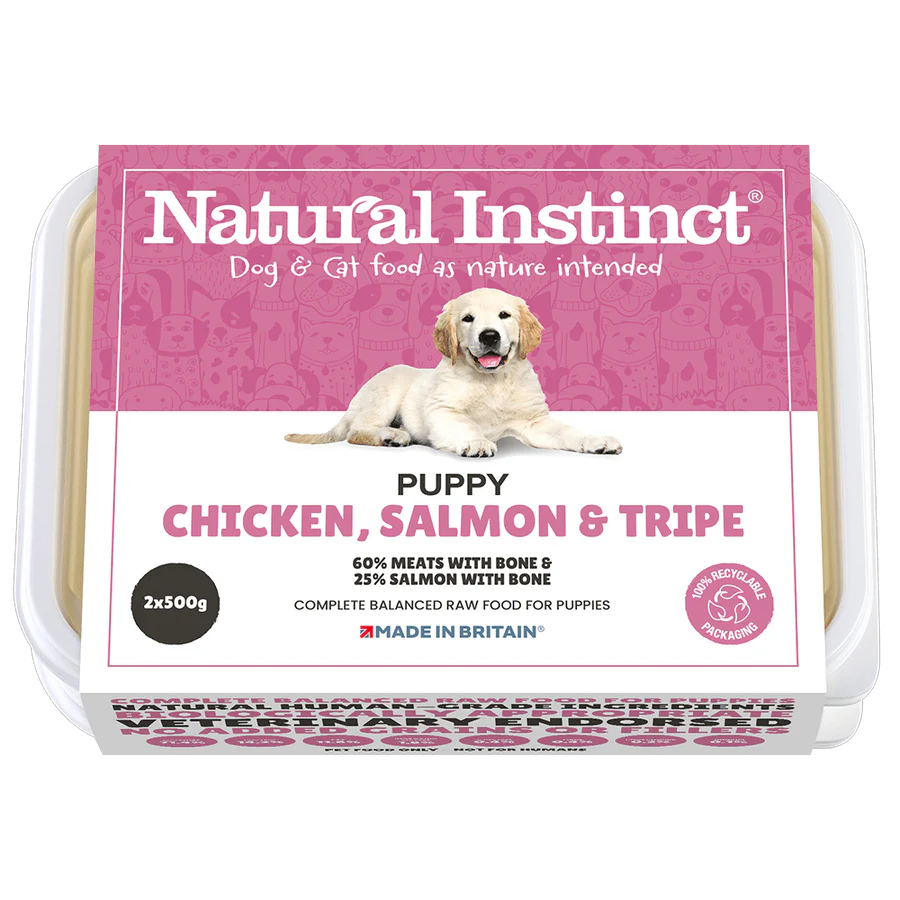 Natural Instinct Puppy Chicken, Salmon & Tripe 2x500g